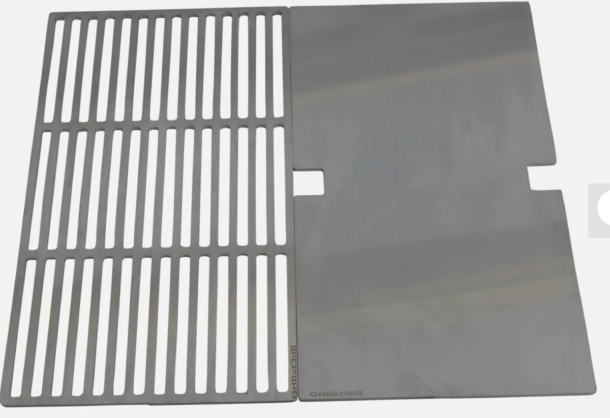 Ruszt do grillowania + płyta grillowa Plancha stal szlachetna V2A 1.4301 pasuje do Grills Kingstone 3000 Beast Black Edition 3500 Beast Black Edition