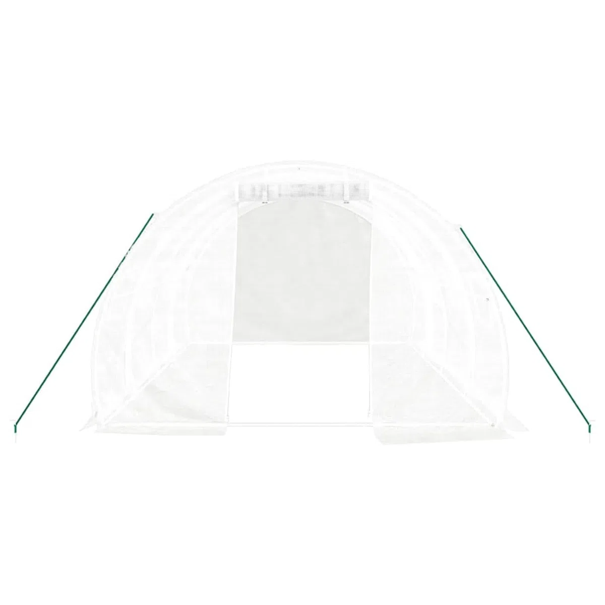 Szklarnia ze stali ocynkowanej, 140 g/m² PE, 12 m², 4 x 3 x 2 m, biała, z drzwiami przesuwnymi i oknami z siatki