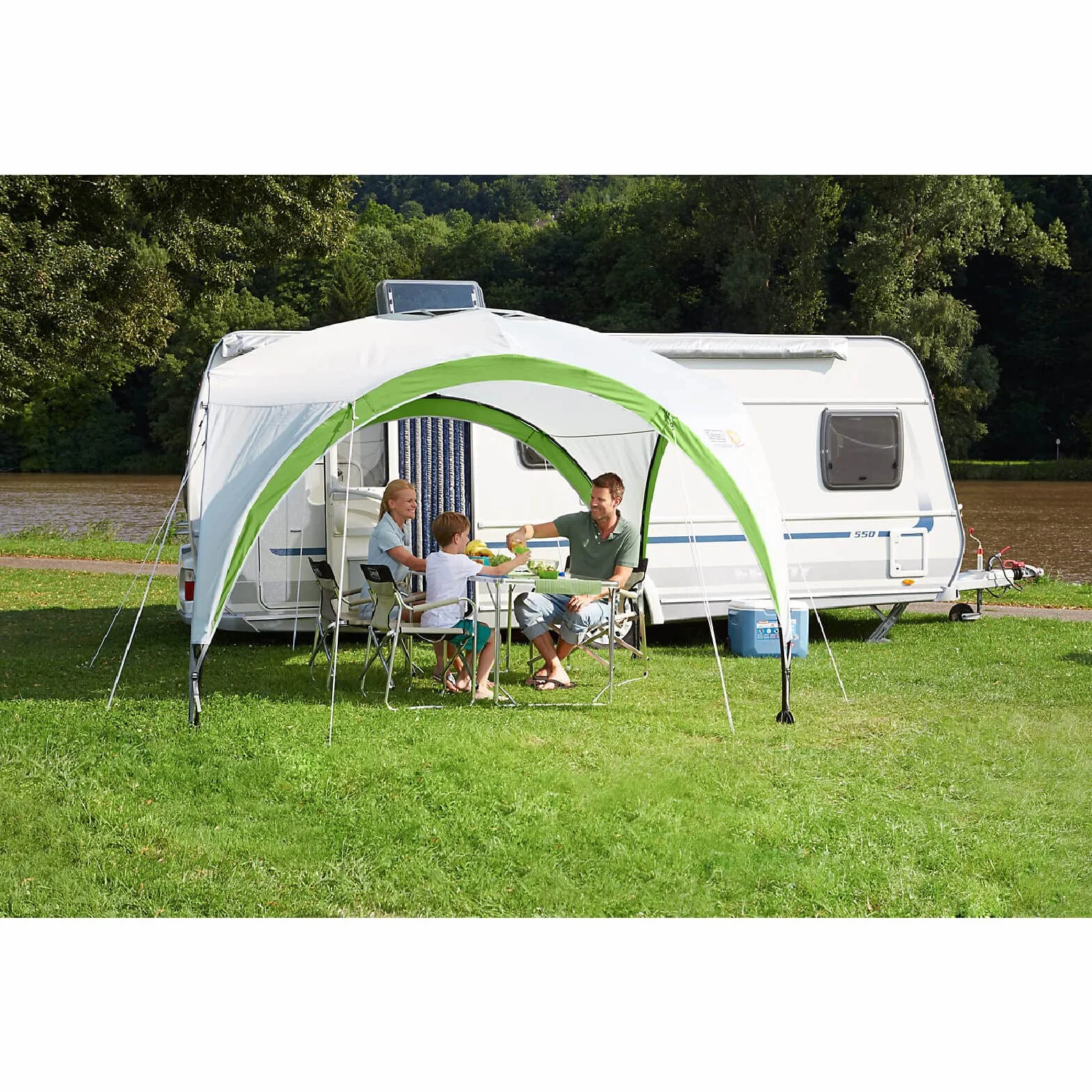Coleman Altana Event Shelter Pro L 3,6 x 3,6 m na festiwale, do ogrodu i na kemping, solidna konstrukcja stalowych słupków, duży namiot imprezowy z ochroną przeciwsłoneczną SPF 50+