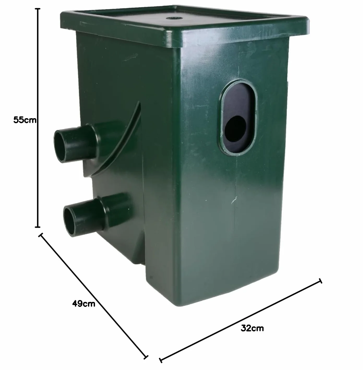 AquaForte CompactSieve, 49 x 32 x 55 cm, element uszczelniający 40 x 24 cm i przepust 300 mikronów, maks. wydajność 15 m³/h, wejście pompy 3 kurki 25/32/40 mm przyłącze węża, zabezpieczenie przed