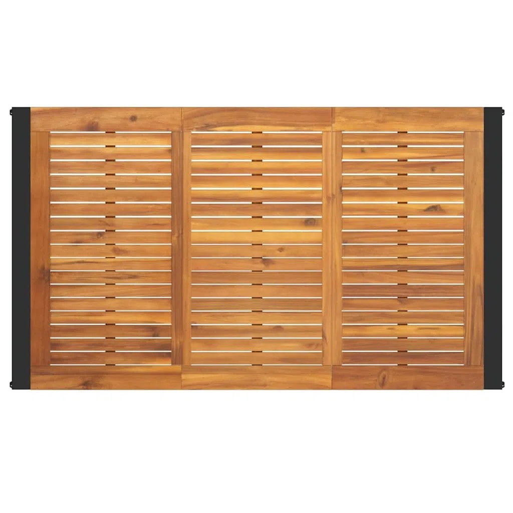 Générique Stół ogrodowy z litego drewna akacjowego 140x80x75 cm | Nóżki z metalu termolastycznego, stabilna góra, industrialny wygląd, na zewnętrzne patio