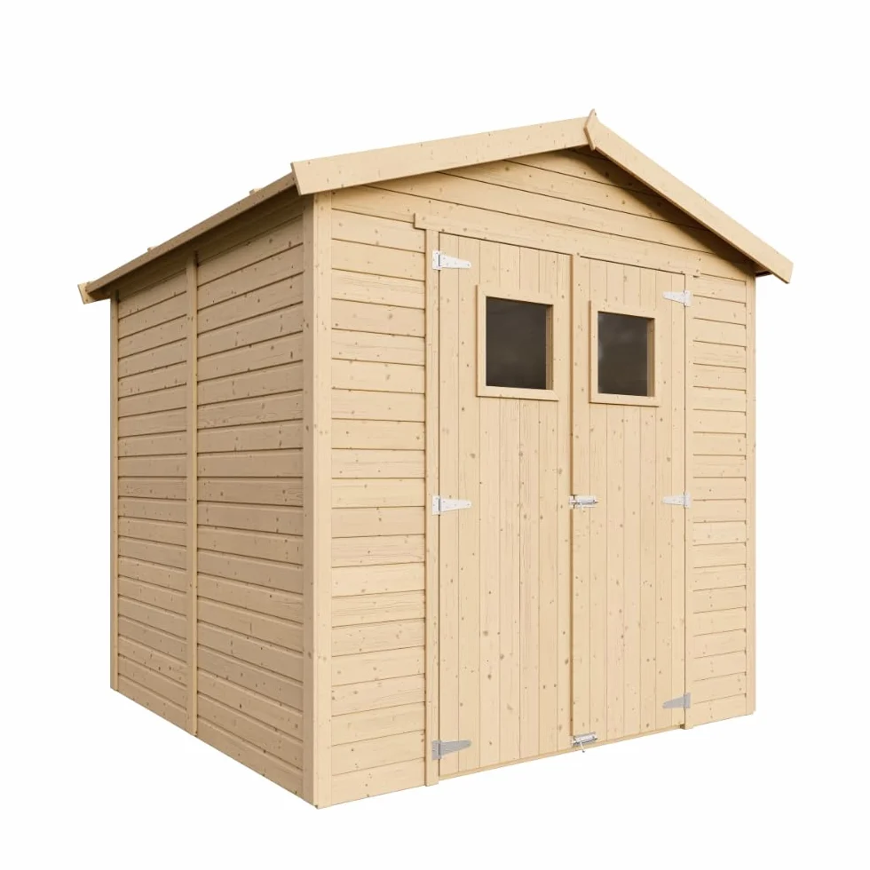 Dom ogrodowy z naturalnego drewna z niespotykaną podłogą H228 x 222 x 233 cm / 4,08 m² - Magazyn zewnętrzny z oknami - szopa ogrodowa TIMBELA M351+M351G