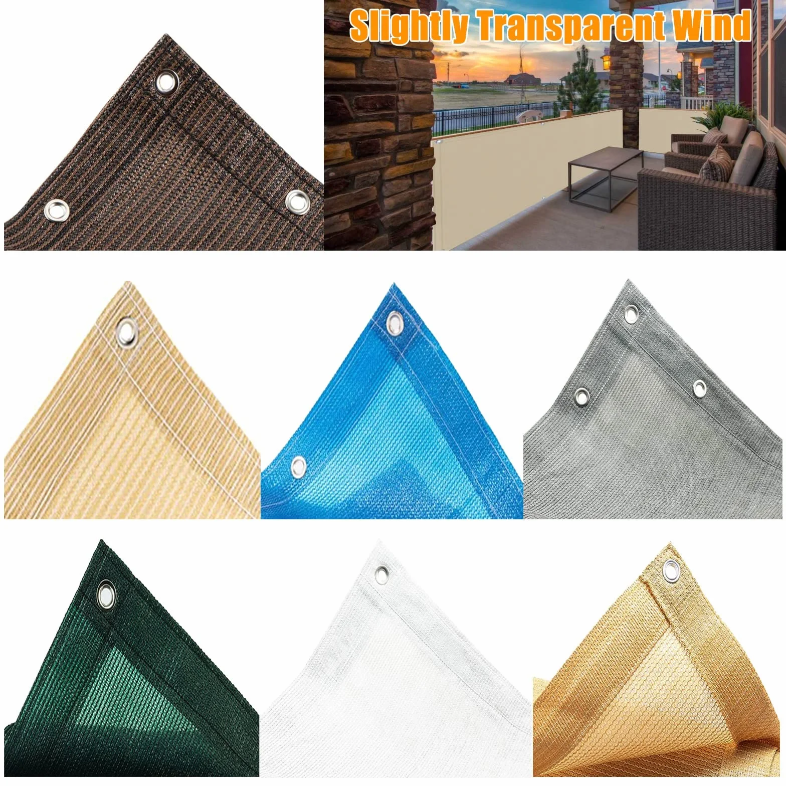 Osłona balkonowa, ochrona przed promieniowaniem UV, HDPE, 220 g/m², na werandę, patio, taras, ochrona przed wzrokiem, żółta, 105 x 700 cm