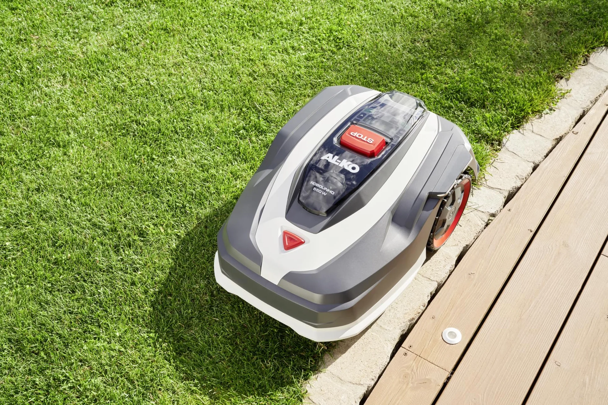 AL-KO Robolinho® robot koszący Robolinho® 550 W, szerokość cięcia 20 cm, akumulator litowo-jonowy 20 V/2,5 Ah, do powierzchni do 550 m², maks. zdolność pokonywania wzniesień 45%, bardzo cicha praca 60