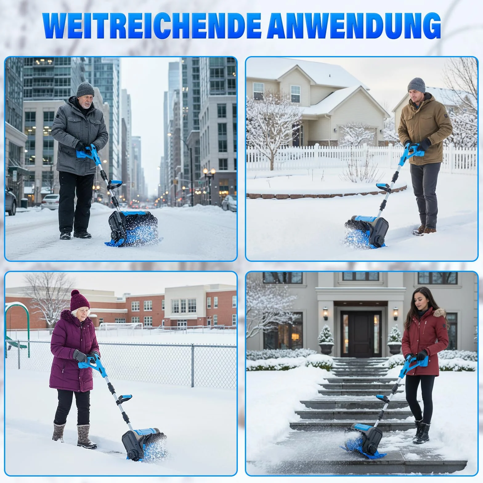 Odśnieżarka akumulatorowa 21 V 1000 W bezprzewodowa szerokość robocza 30 cm odległość wyrzutu 8,5 m głębokość odśnieżania 17 cm