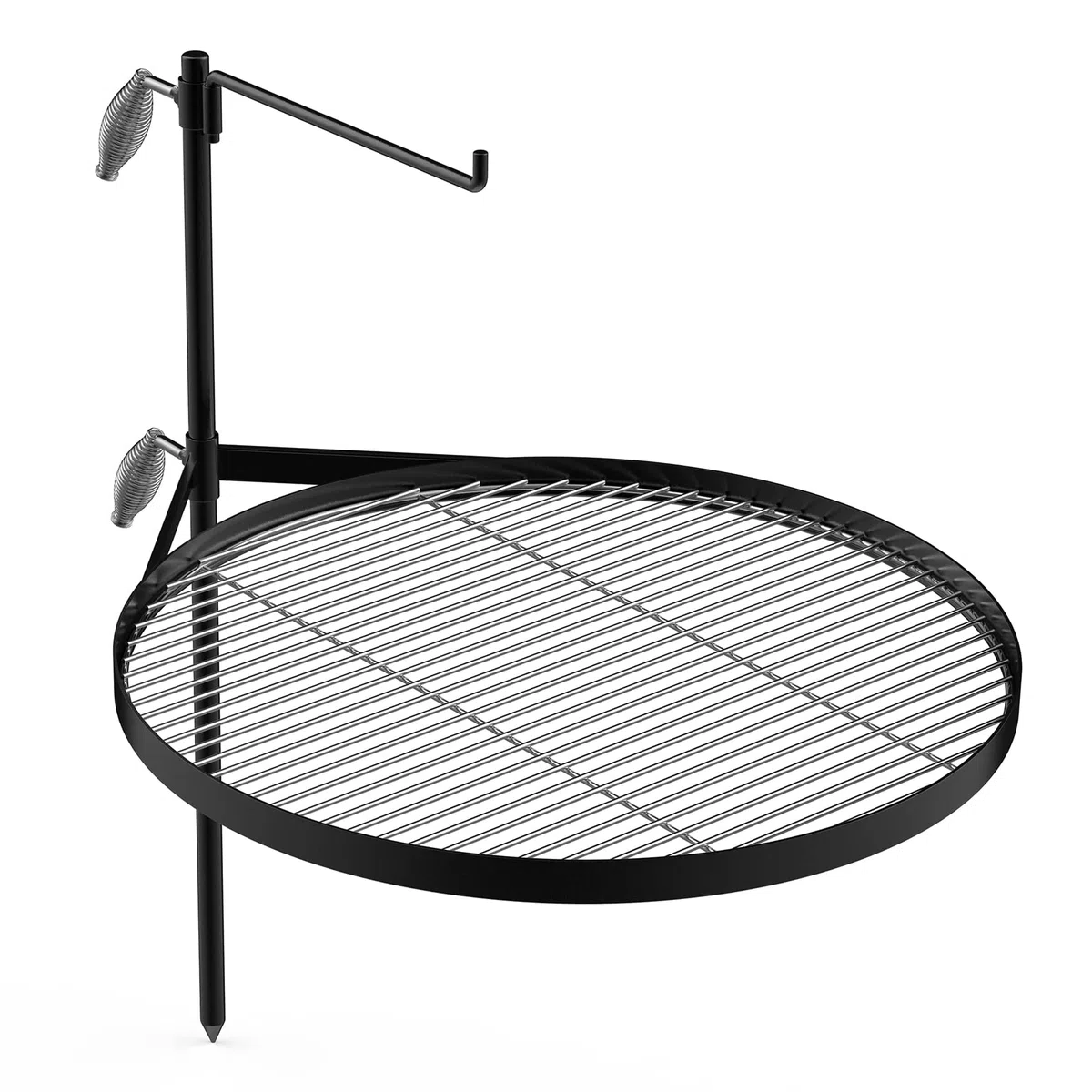 Onlyfire palenisko z rusztem grillowym 56 cm i prętem do grilla, przenośny grill ogniskowy ze stali nierdzewnej do gotowania na świeżym powietrzu na otwartym ogniu na kemping i piknik na świeżym powietrzu