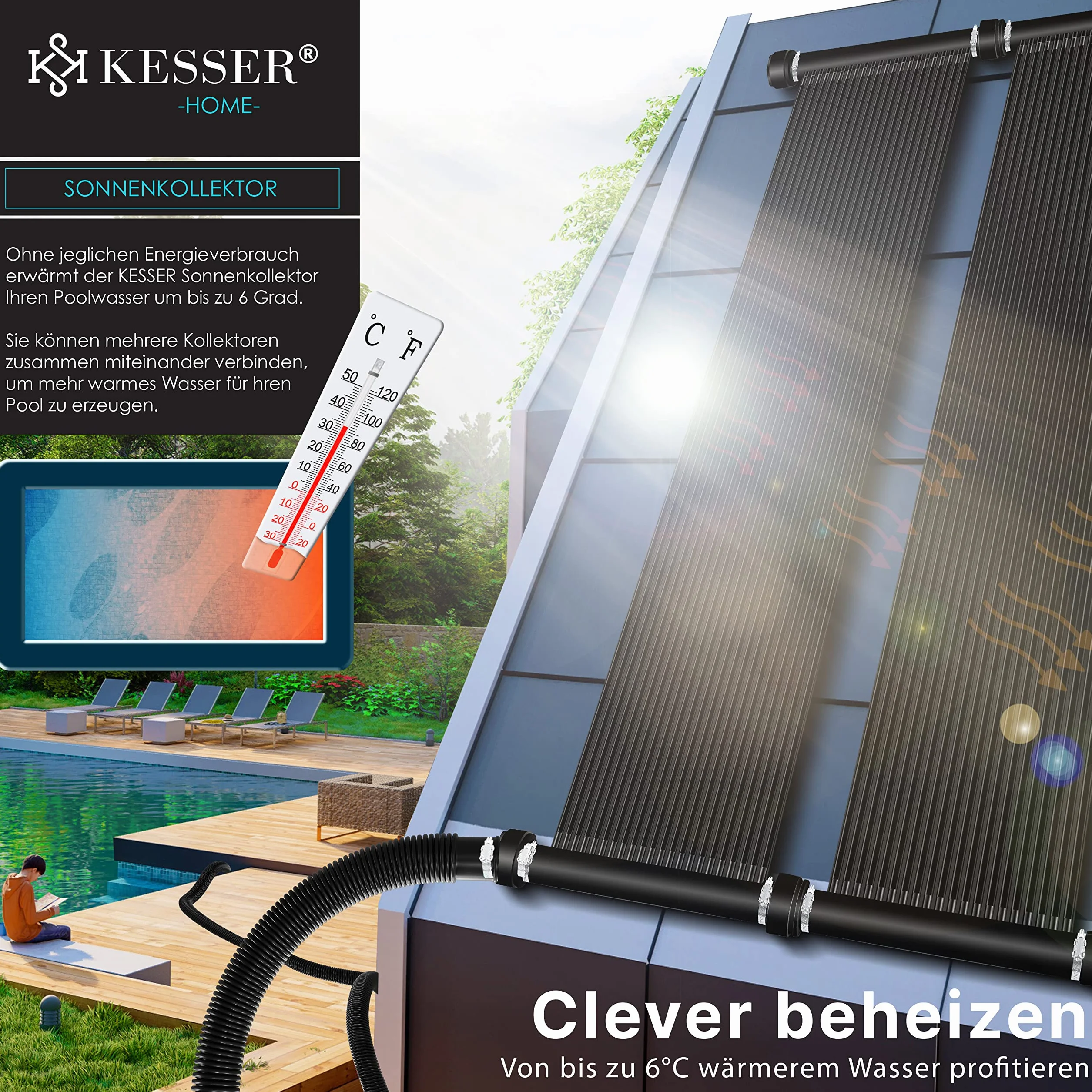 KESSER Kolektor solarny do basenu 600 x 70 cm UV