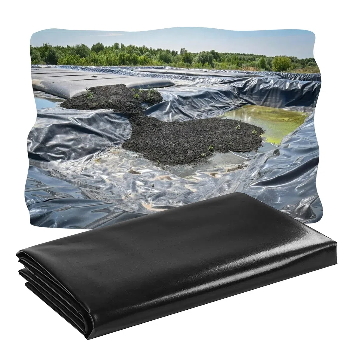 Duży rozmiar czarny 10 x 20 m wodoodporna i HDPE wkładka do stawu rybnego, elastyczna i składana osłona stawu, 4 x 5 m wkładka do stawu EPDM, do ochrony i konserwacji stawu