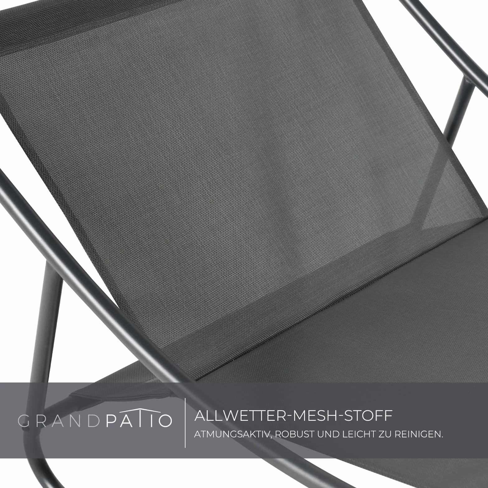 Grand patio Fotel bujany z poduszką na zewnątrz, odporny na warunki atmosferyczne, metalowy, relaksacyjny, do ogrodu, salonu, podwórza, patio i balkonu, maksymalne obciążenie 150 kg, złamana biel