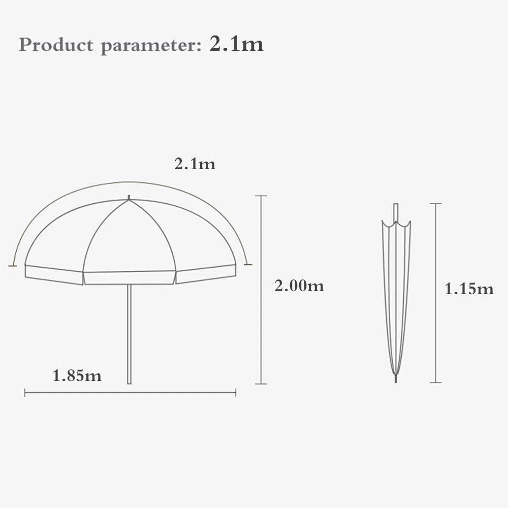 Feng Shui， Parasole ogrodowe Duży parasol plażowy Patio ogrodowe Parasol przeciwsłoneczny Stalowy słup Kompaktowy parasol przeciwsłoneczny do małych patio na świeżym powietrzu Niebieski parasol (bez