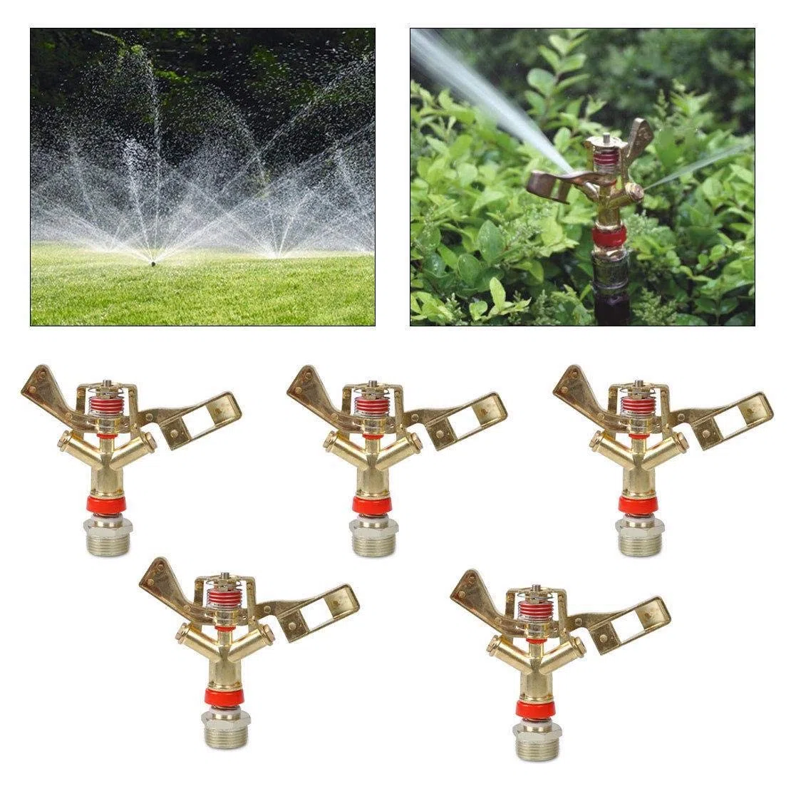 5 sztuk 3/4"Nawadnianie Water Impact Lawn Zraszacz 360 Obróć opryskiwacz trawy ogrodowy do wody trawnika