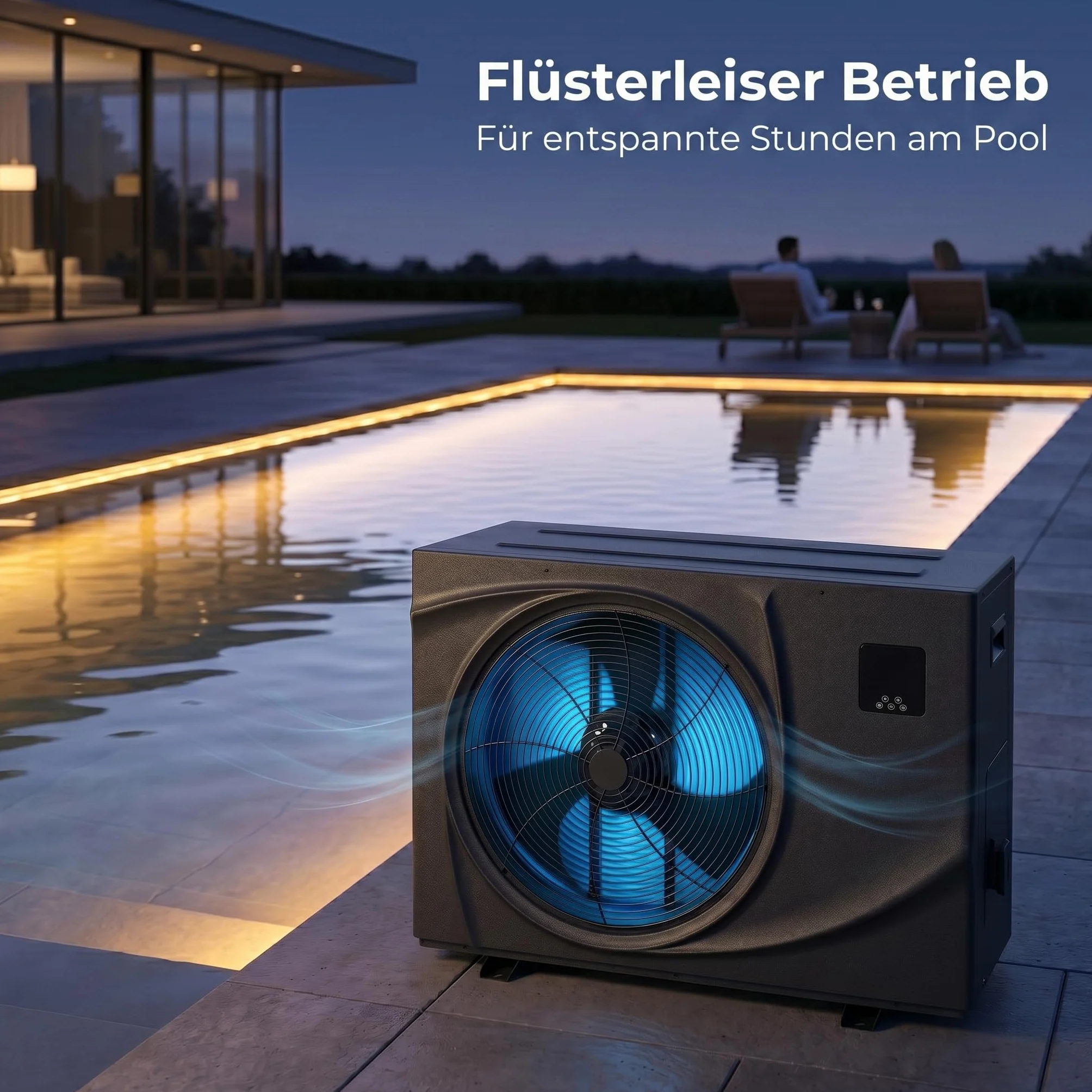 poolomio® Pompa ciepła do basenu 55-70 m³ NET Inverter 10 | ultra ciche ogrzewanie basenu z WiFi | energooszczędne ogrzewanie (COP 13,40) do basenu | DC Full Inverter do 11,6 kW, -10°C tryb Soft Start