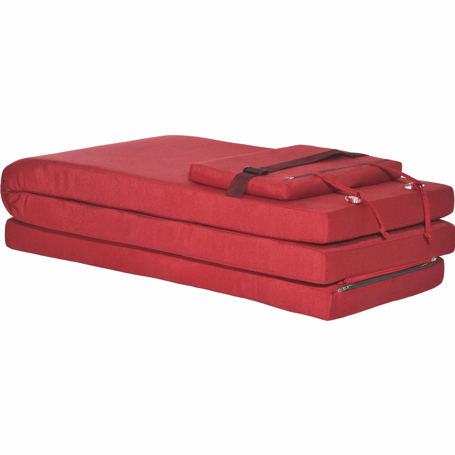 Beautissu materac poduszka na leżak LoftLux DC 175 x 45 x 5 cm Poducha na leżak ogrodowy ze zdejmowaną poszewką Czerwona