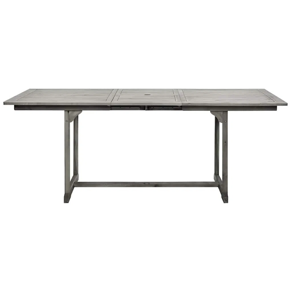 Rozsuwany stół ogrodowy (150-200) x 100 x 75 cm, lite drewno akacjowe, stół ogrodowy z drewna do użytku na zewnątrz, stół do jadalni drewniany o rustykalnym uroku