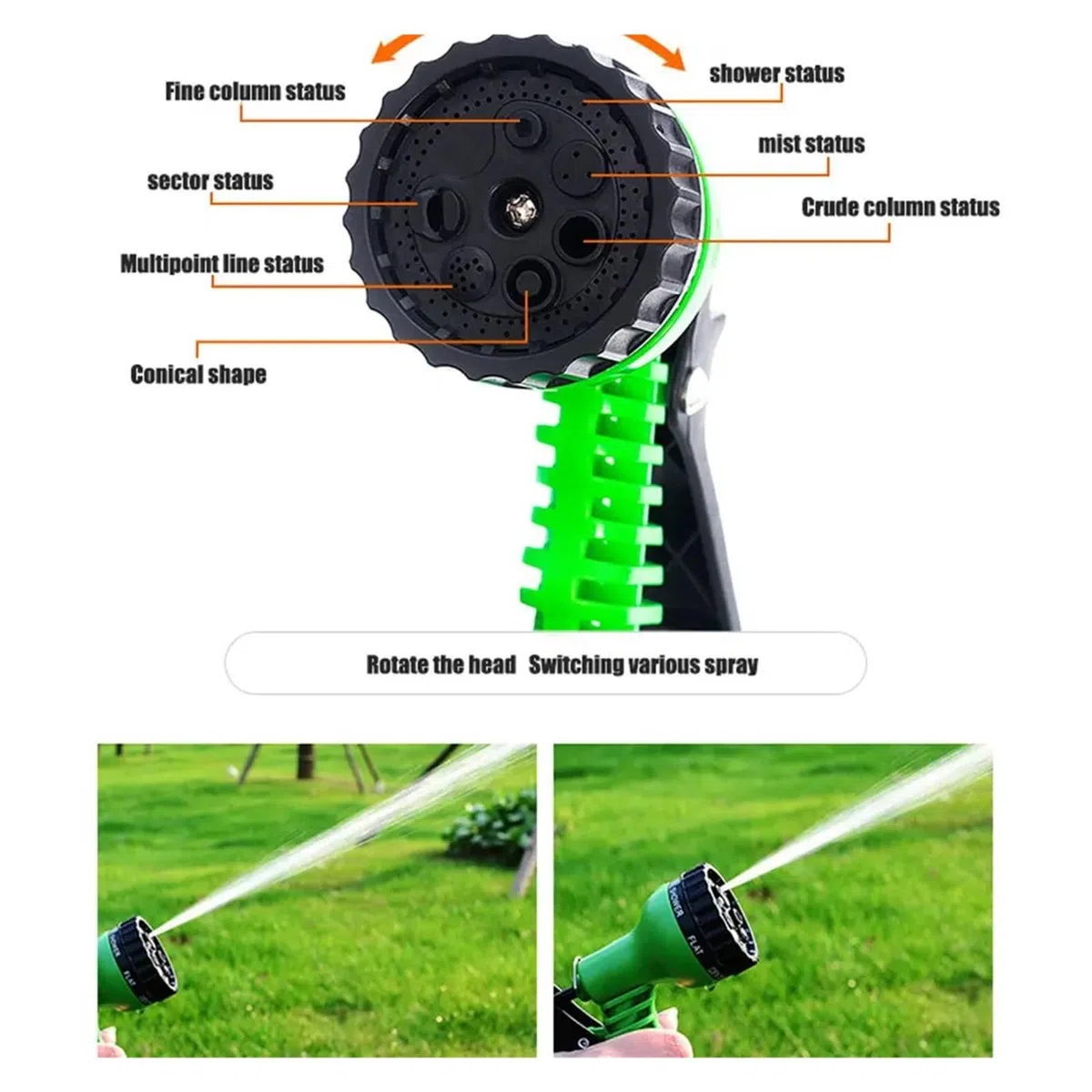 Węże Ogrodowe,Rozszerzalny Zestaw Węży Ogrodowych Elastyczny Wąż Wodny Plastikowe Węże Myjni Samochodowejet Wodny Opryskiwacz Ogrodowy Narzędzia Do Nawadniania/Niebieski/7,5M
