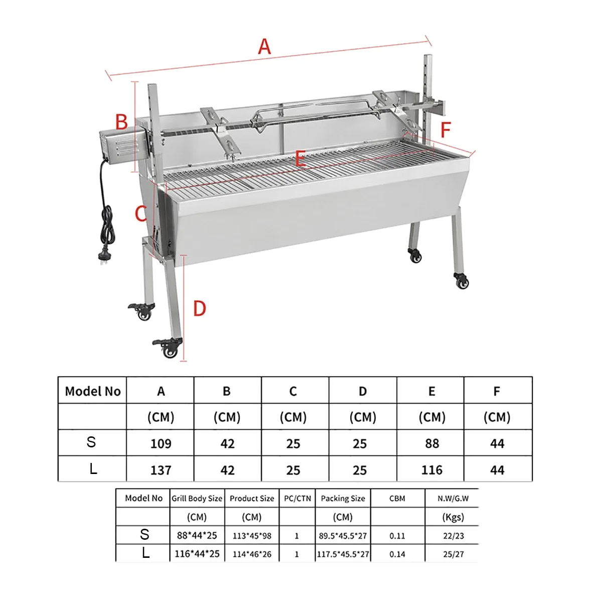 Grill rożnowy, w pełni automatyczny silnik 15 W, pojemność 29,9 kg, grill na węgiel drzewny rożen na kemping do kuchni na zewnątrz ognisko impreza