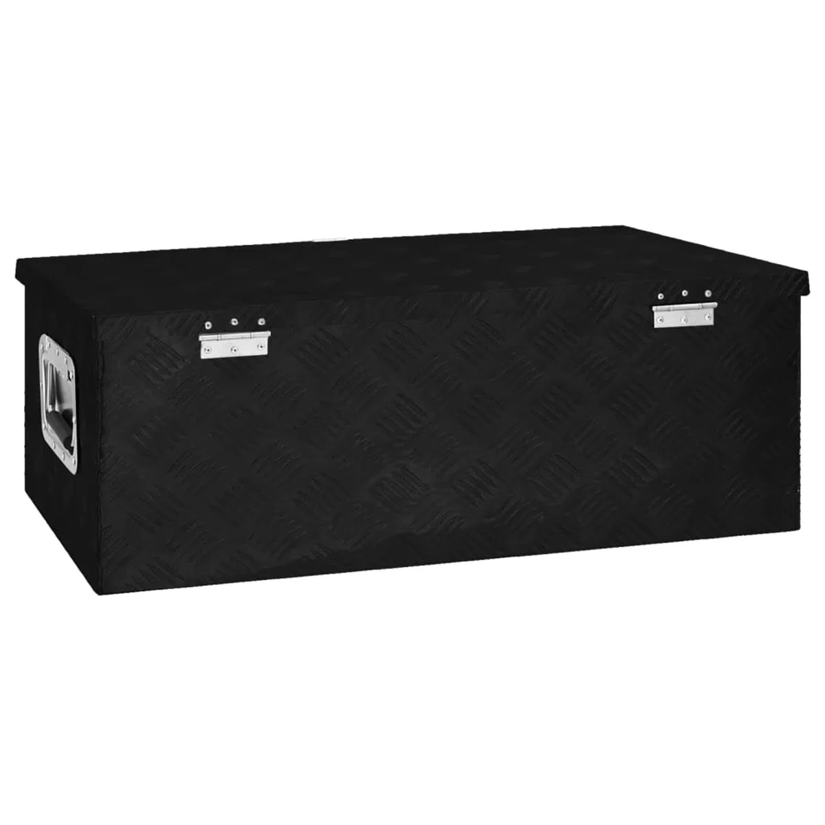 Homgoday Domowe czarne pudełko do przechowywania 80 x 39 x 30 cm Aluminiowe skrzynie i kufry zewnętrzne, pojemnik na narzędzia ogrodowe, stojak na narzędzia ogrodowe, pufa zewnętrzna, skrzynia