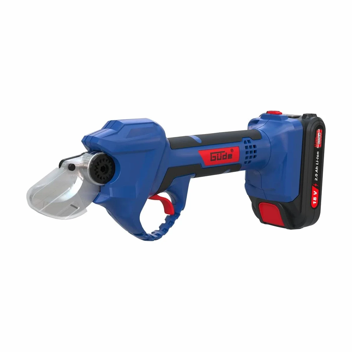 Güde Akumulatorowe nożyce do gałęzi ASC 18-201-05 K (Easy-Energy-Exchange Brushless Series, litowo-jonowy, 18 V, do 30 mm grubości gałęzi, wysokiej jakości ostrza obejściowe, wyłącznik bezpieczeństwa,