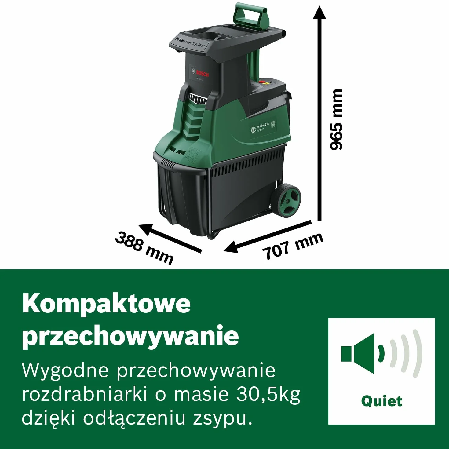 Bosch Axt 25 Tc Rozdrabniarka, Czarny/Zielony, 53 l