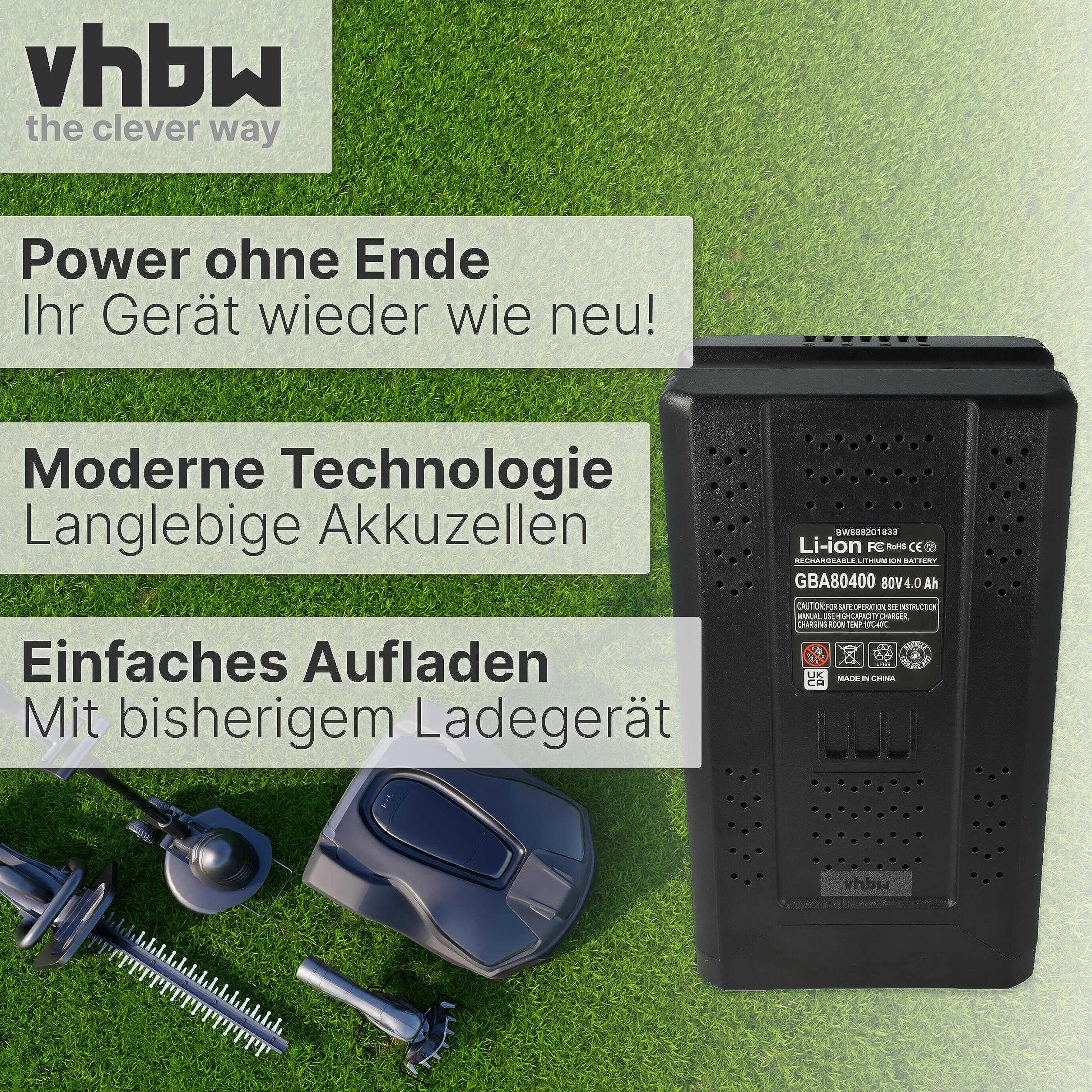 vhbw 1 x akumulator zastępuje Stiga SBT 4080 AE, SBT 5080 AE, SBT 2580AE do kosiarki 4000 mAh 80 V Li-ion