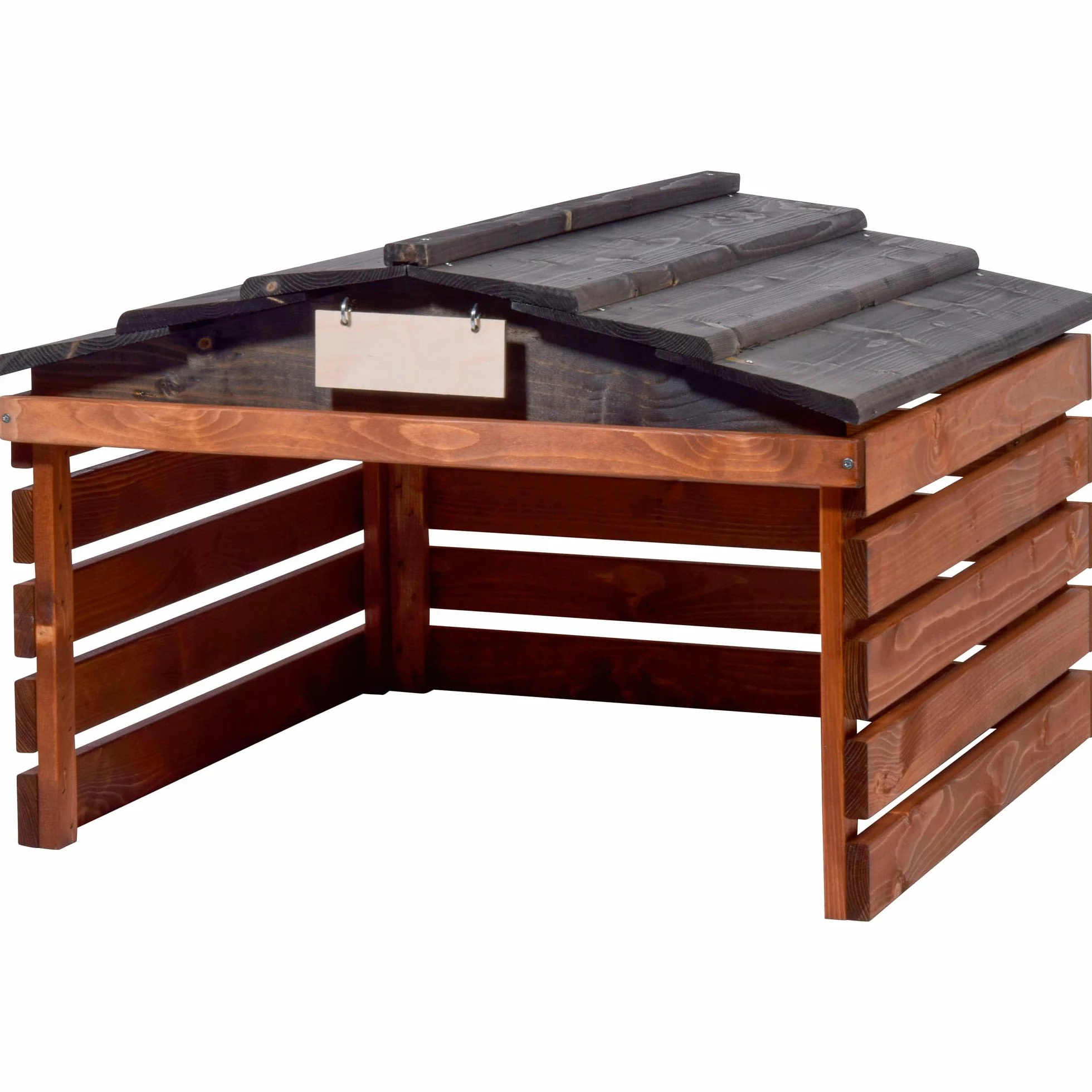 Dobar 56193E Domek, Drewno, Brązowy/Czarny, 78,5 x 74 x 52,5 cm