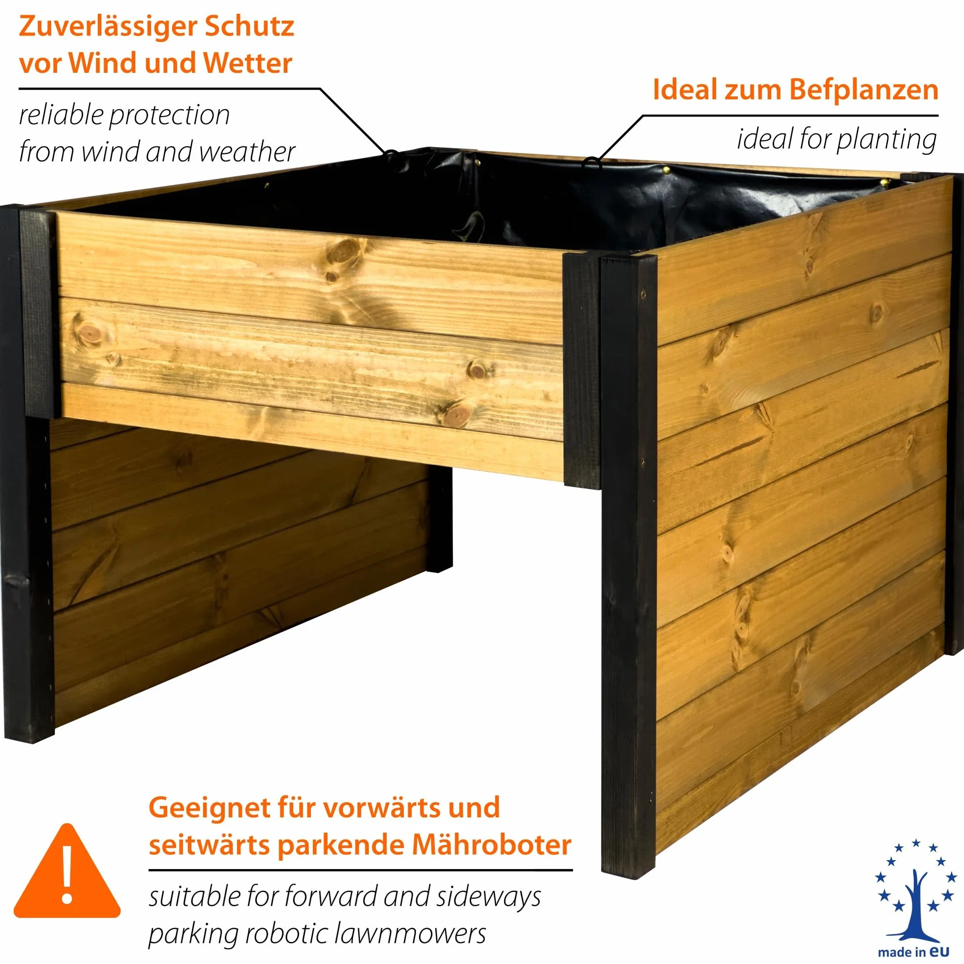 dobar garaż dla robota koszącego z drewna 79 x 73 x 56 cm czarno-brązowy