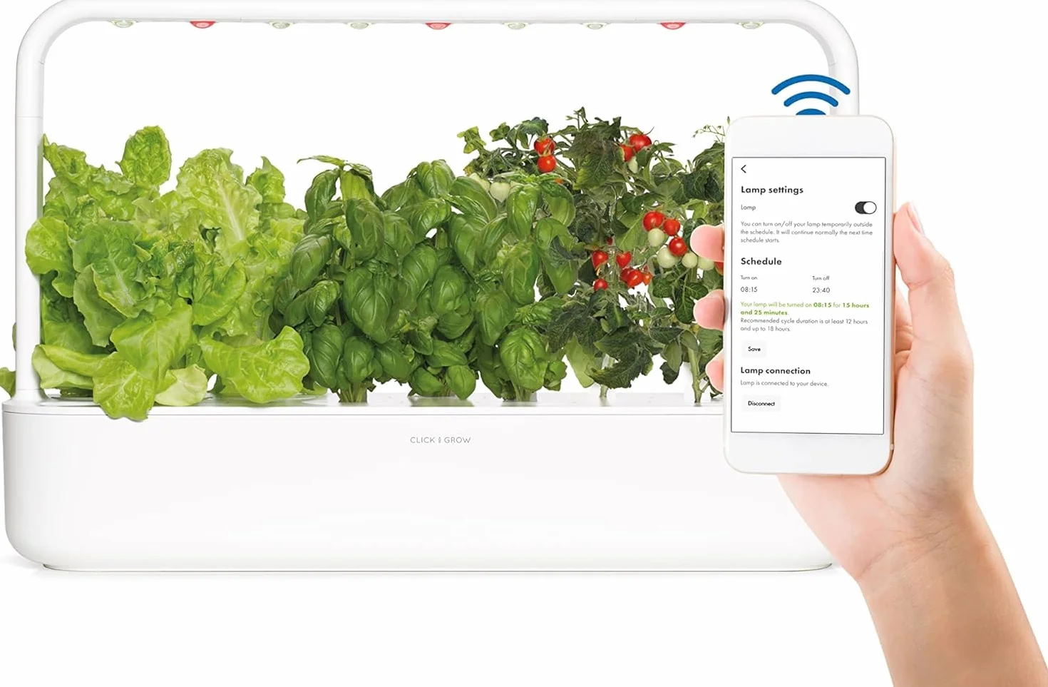 Click and Grow 9 Pro Zestaw ogrodów wewnętrznych z oświetleniem do uprawy roślin | Łatwy niż system uprawy hydroponiki | Inteligentny ogród do domowej kuchni parapet | Zestaw startowy do ogrodu