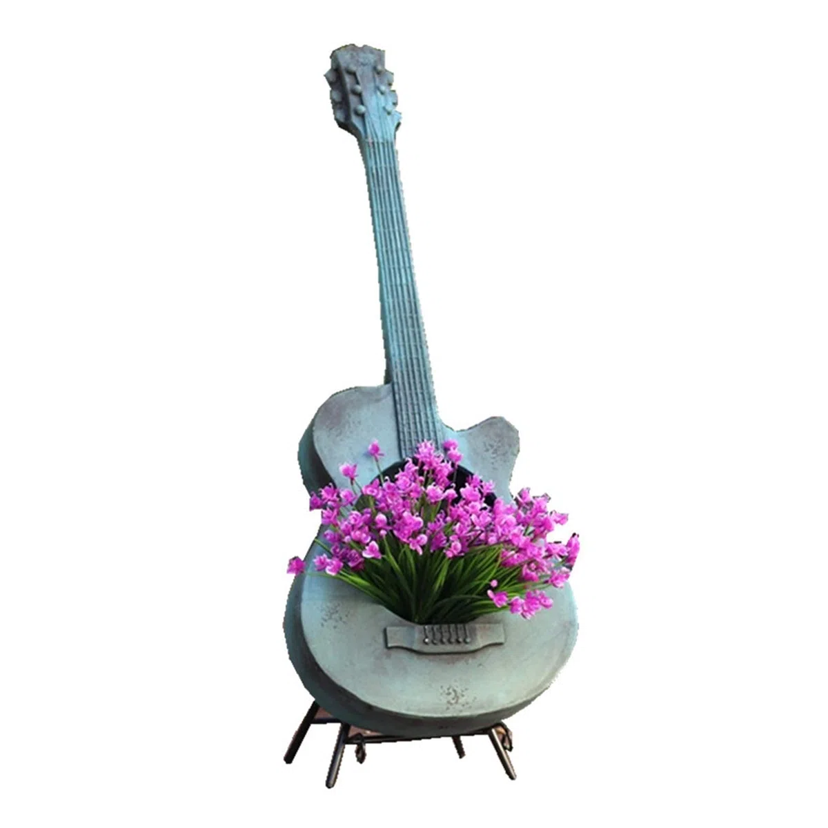 Ozdoby ogrodowe Ozdoby ogrodowe na zewnątrz Sztuka na gitarze Doniczka Ozdoby rękodzielnicze na balkon Architektura krajobrazu Dekoracja tarasu Dziedziniec Prezent na parapetówkę bajkowe ozdoby ogrodo