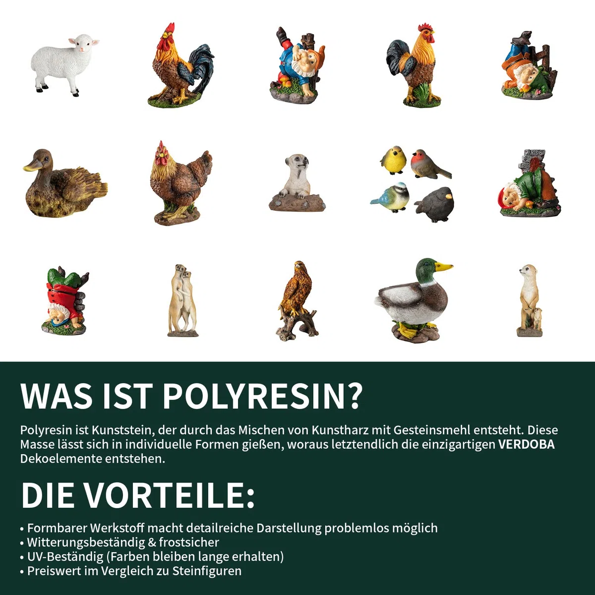 1PLUS Polyresinowa figurka kurczaka do ogrodu brązowa z kurczętami dekoracja ogrodowa żywica ozdoba zdobiąca figurka dekoracja ogrodu