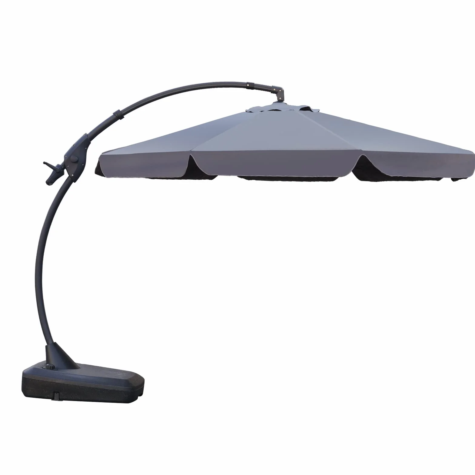 Grand patio Parasol ogrodowy aluminiowy wspornikowy z podstawą 8 żeber podnośnik korbowy