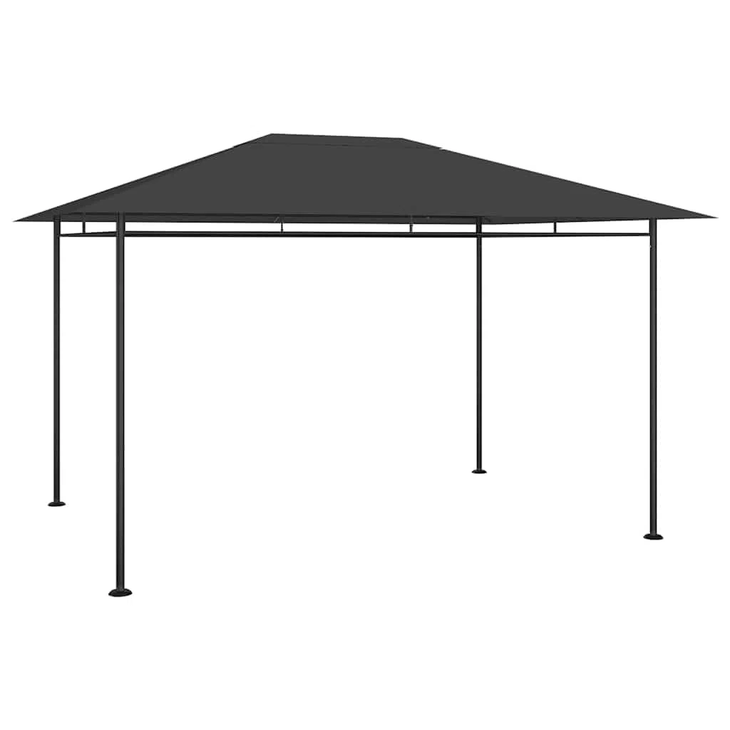 Pawilon ogrodowy, antracytowy, 384 x 281 x 270 cm, konstrukcja stalowa 180 g/m², pawilon składany na taras, balkon, kemping, imprezę, imprezę w ogrodzie, na imprezę i grillowanie