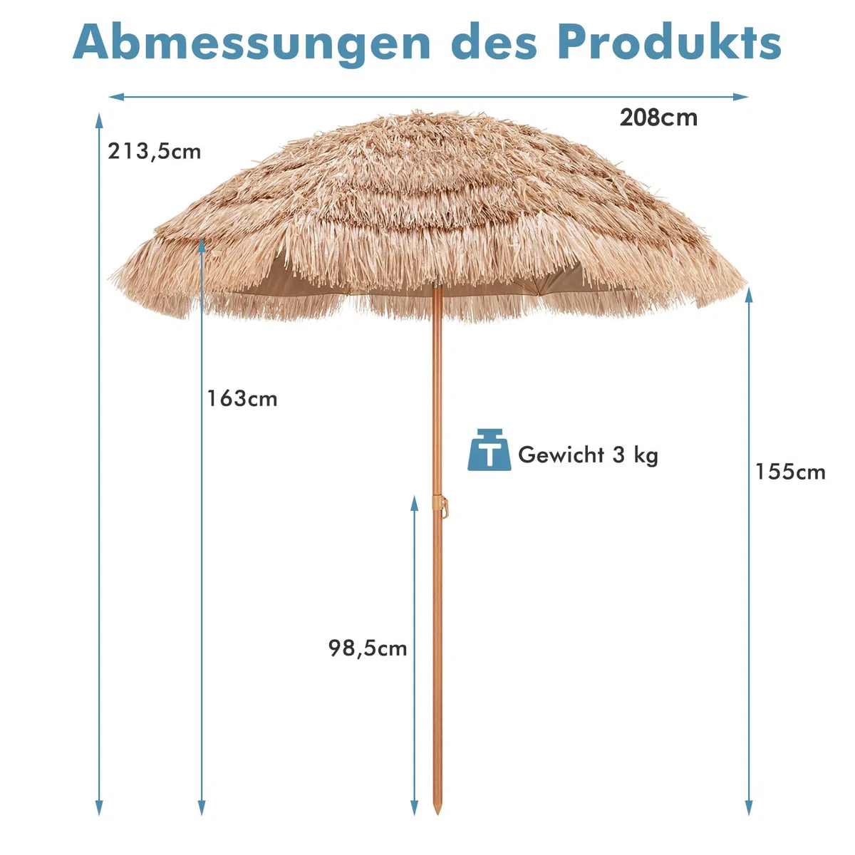 COSTWAY Parasol przeciwsłoneczny Hawaii