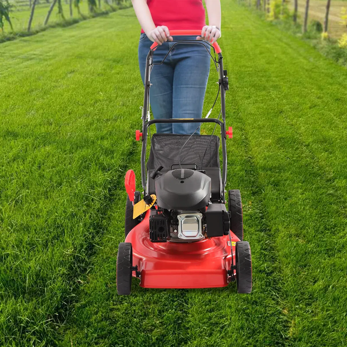 Lawn Mower kosiarka spalinowa 3 w 1, 173 cc, 8 wysokości, szerokość cięcia 51 cm