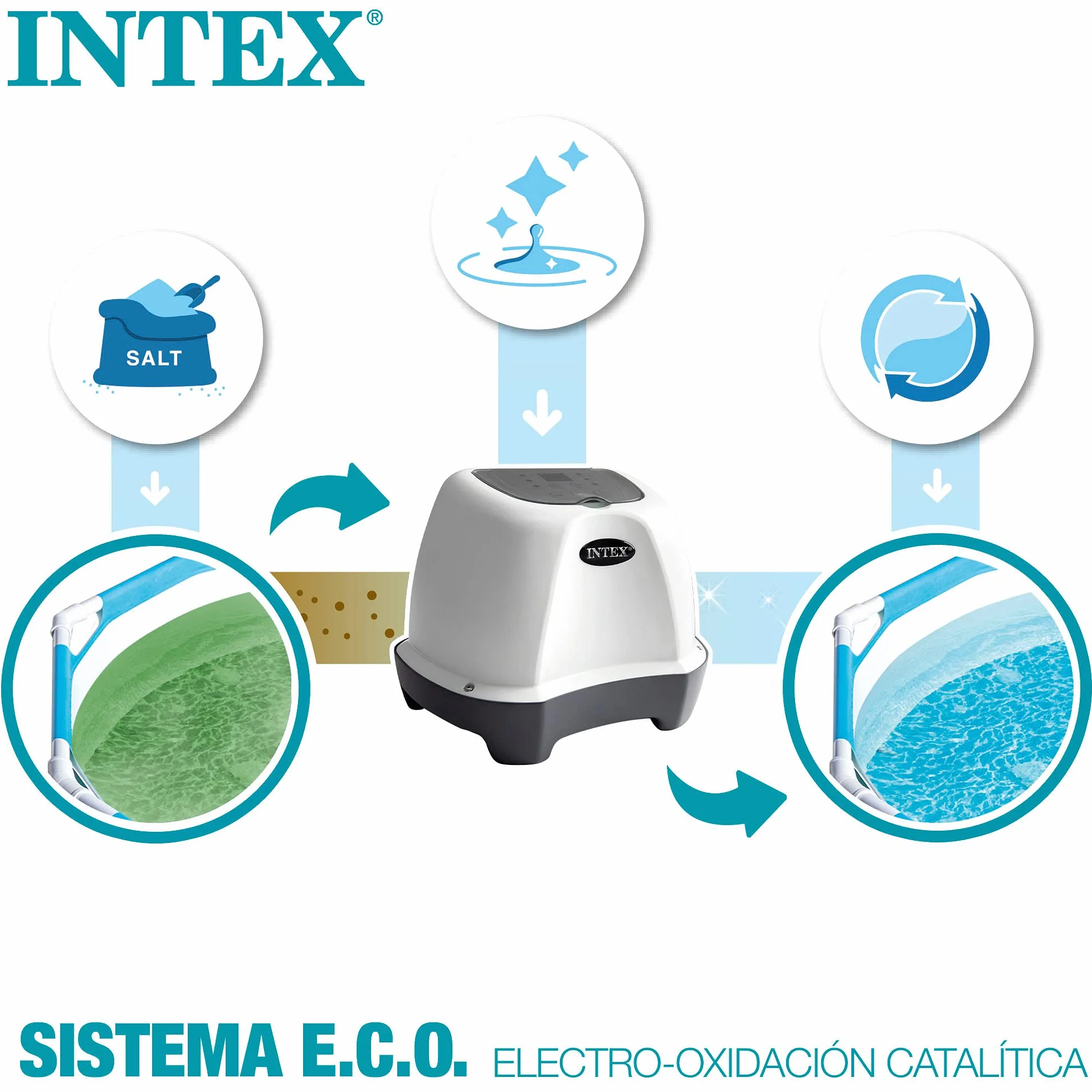 Intex System Słonej Wody 230 V Szary Biały