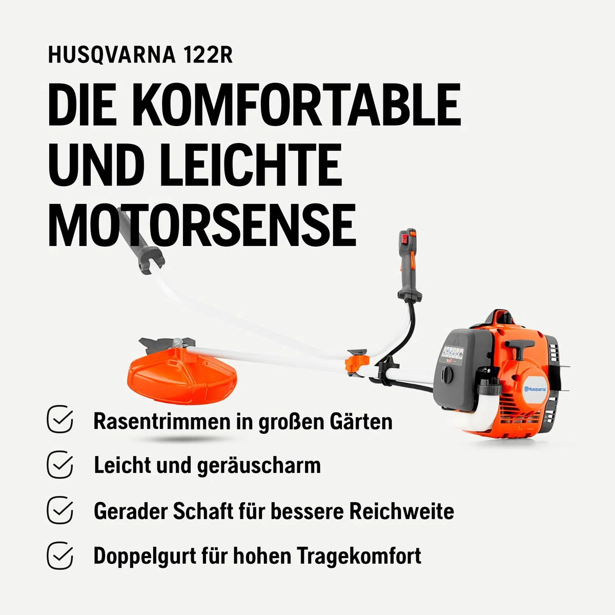 Husqvarna 122R Podkaszarka Spalinowa | Kosa 2-suwowa 21,7cm³, koszenie 43 cm, głowica Tap 'n Go