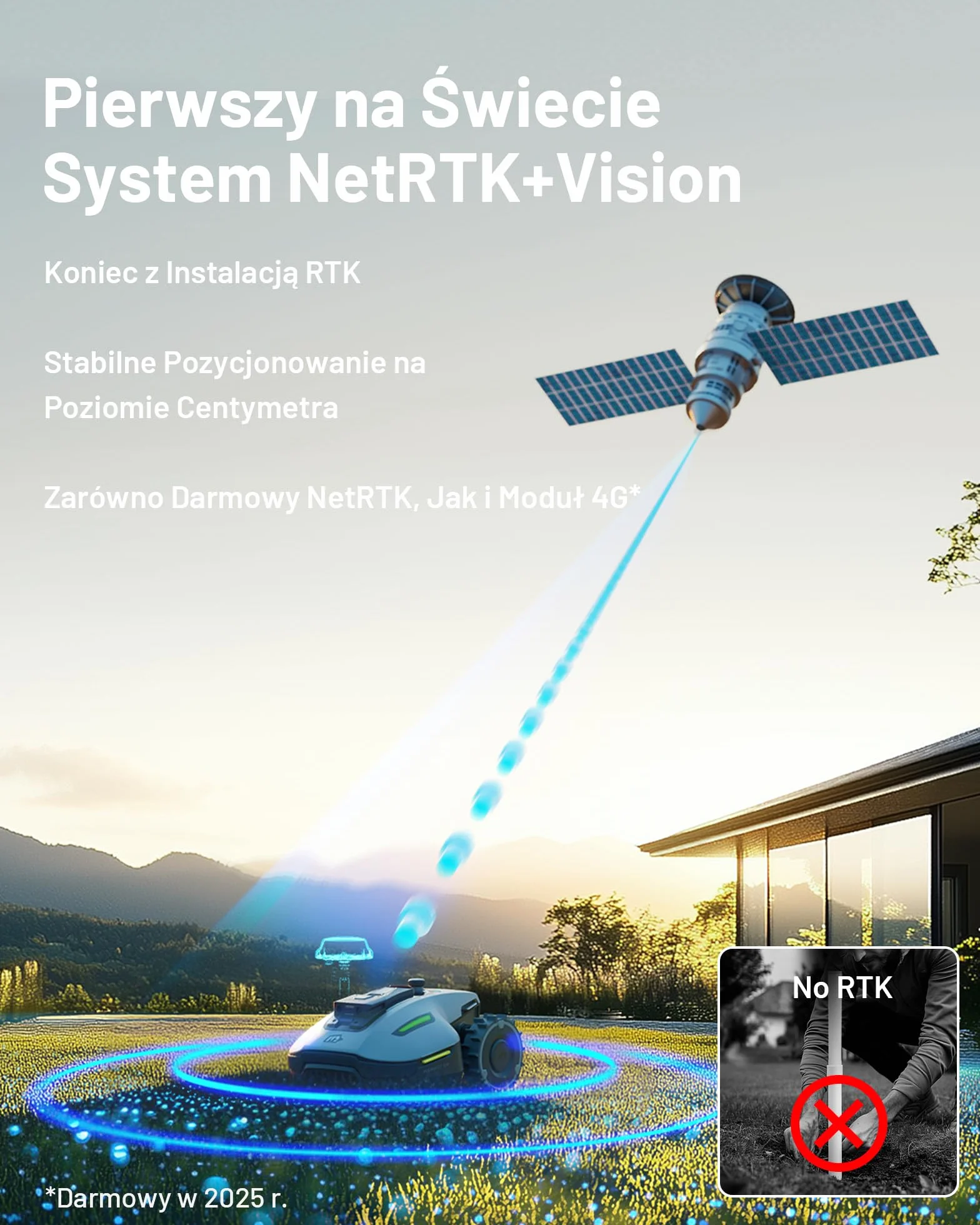 MAMMOTION YUKA mini Robot koszący UltraSense AI Vision RTK nachylenie 45% automatyczne mapowanie