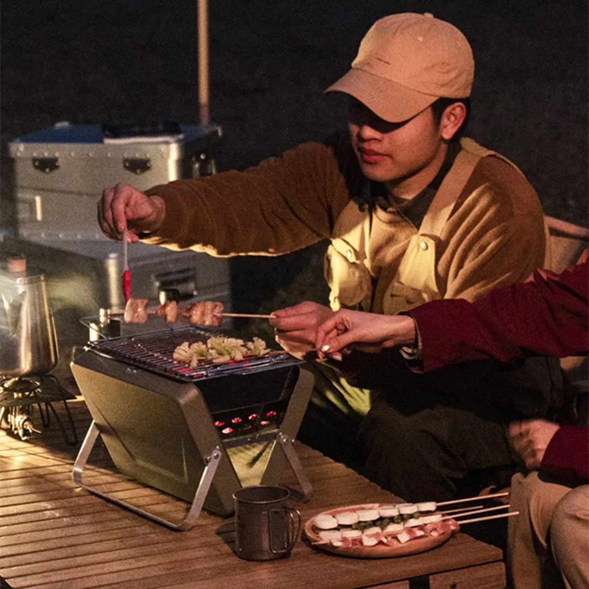 Składane przenośne, lekkie narzędzia do grillowania i grillowania na świeżym powietrzu Kemping Podróże Pikniki Ogród Plaża P,Grill zewnętrzny
