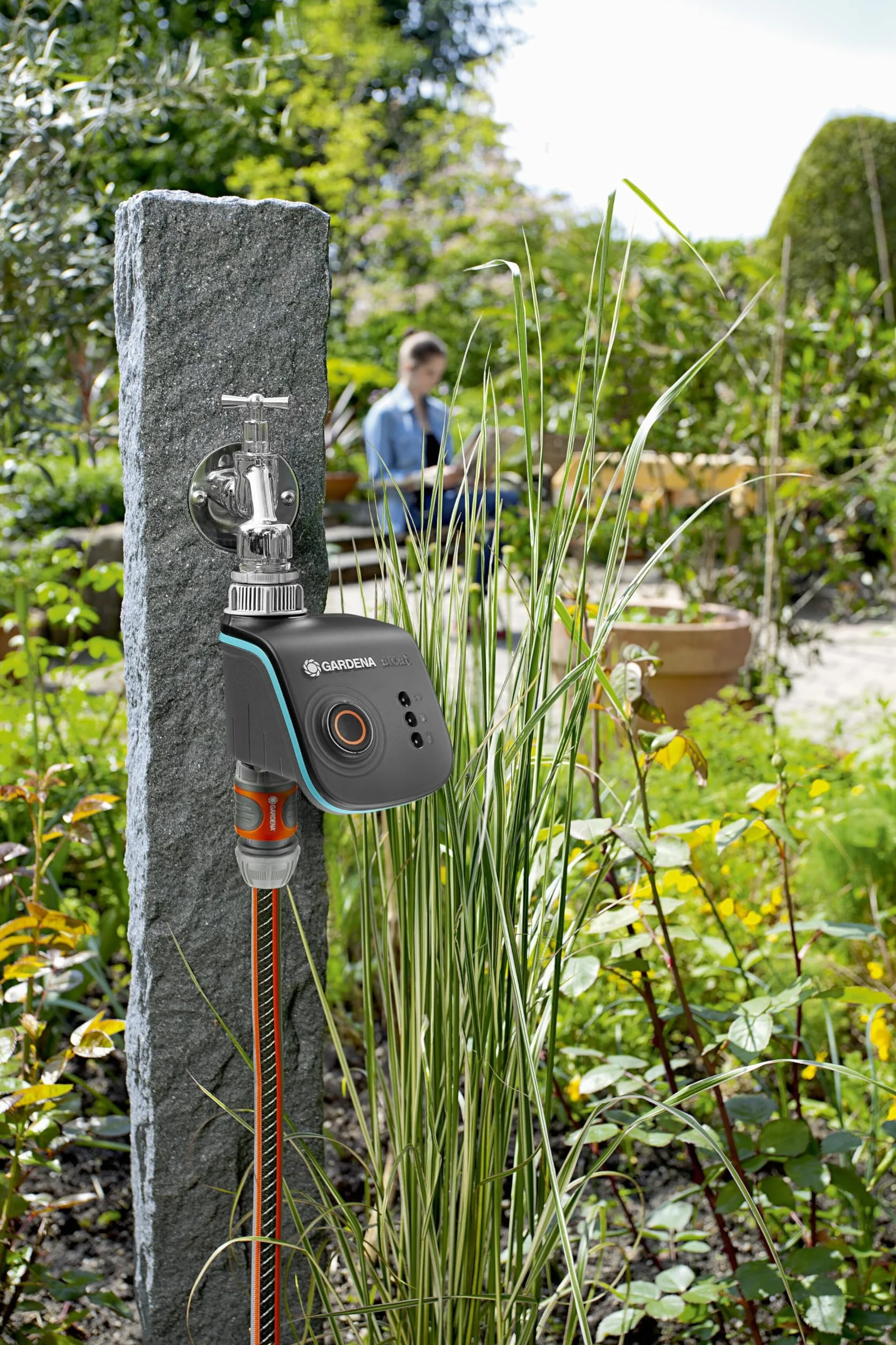Gardena smart Water Control: do sterowania nawadnianiem przez aplikację na smartfona, ostrzega przed mrozem, technika zaworowa, idealny do systemu Micro-Drip-System lub Sprinklersystem (19031-20)