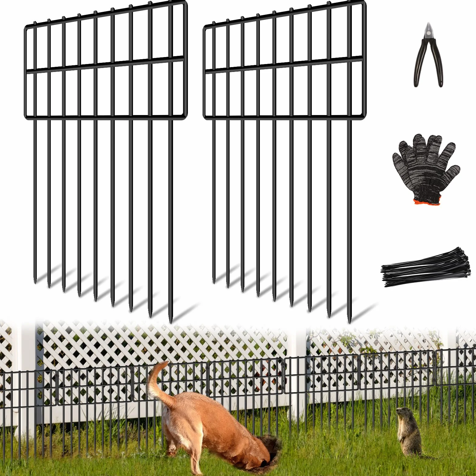 Ogrodzenie ogrodowe metalowe nierdzewne 43 cm x 8 m paneli dla psa 3,2 cm szczelina
