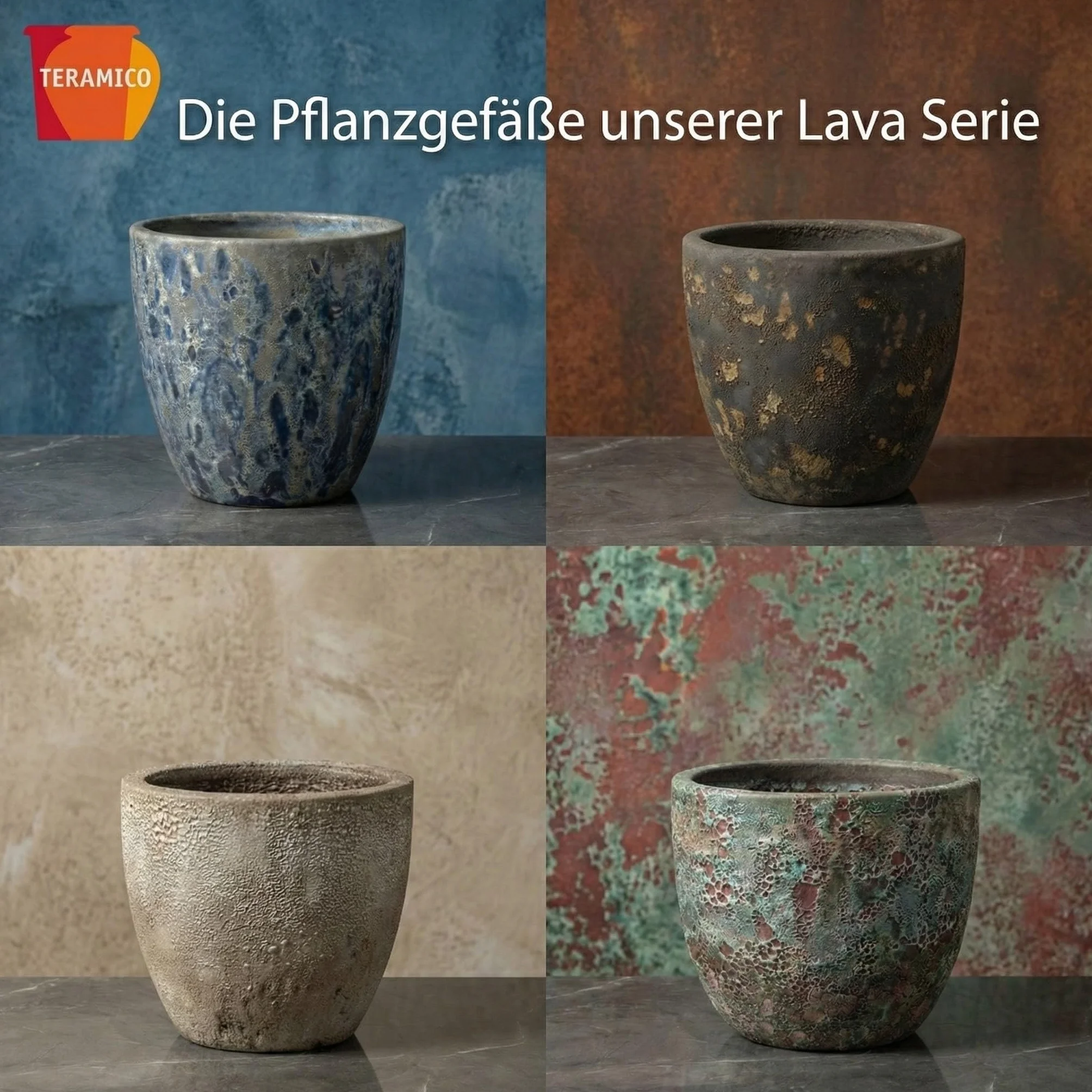 Teramico Donica na rośliny klasy premium, ceramiczna, glazurowana – 100% odporna na mróz i ręczne wykonanie. Donica na kwiaty z otworem do użytku na zewnątrz i wewnątrz. Wysokiej jakości ozdobna