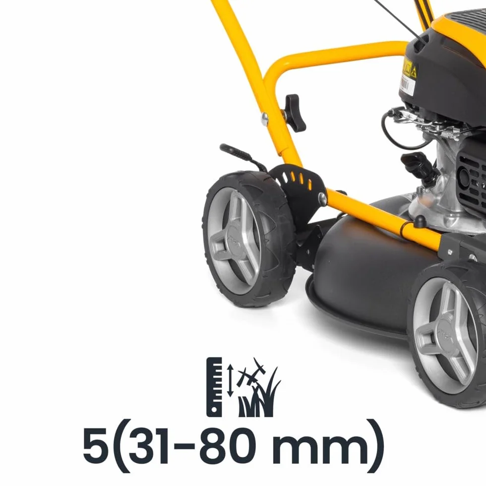 STIGA Multiclip 47 S silnik wybuchowy, kosiarka do trawy trakcyjnej z silnikiem o pojemności 123 ccm, płyta tnąca 45 cm, 5 wysokości cięcia, ergonomiczny uchwyt składany