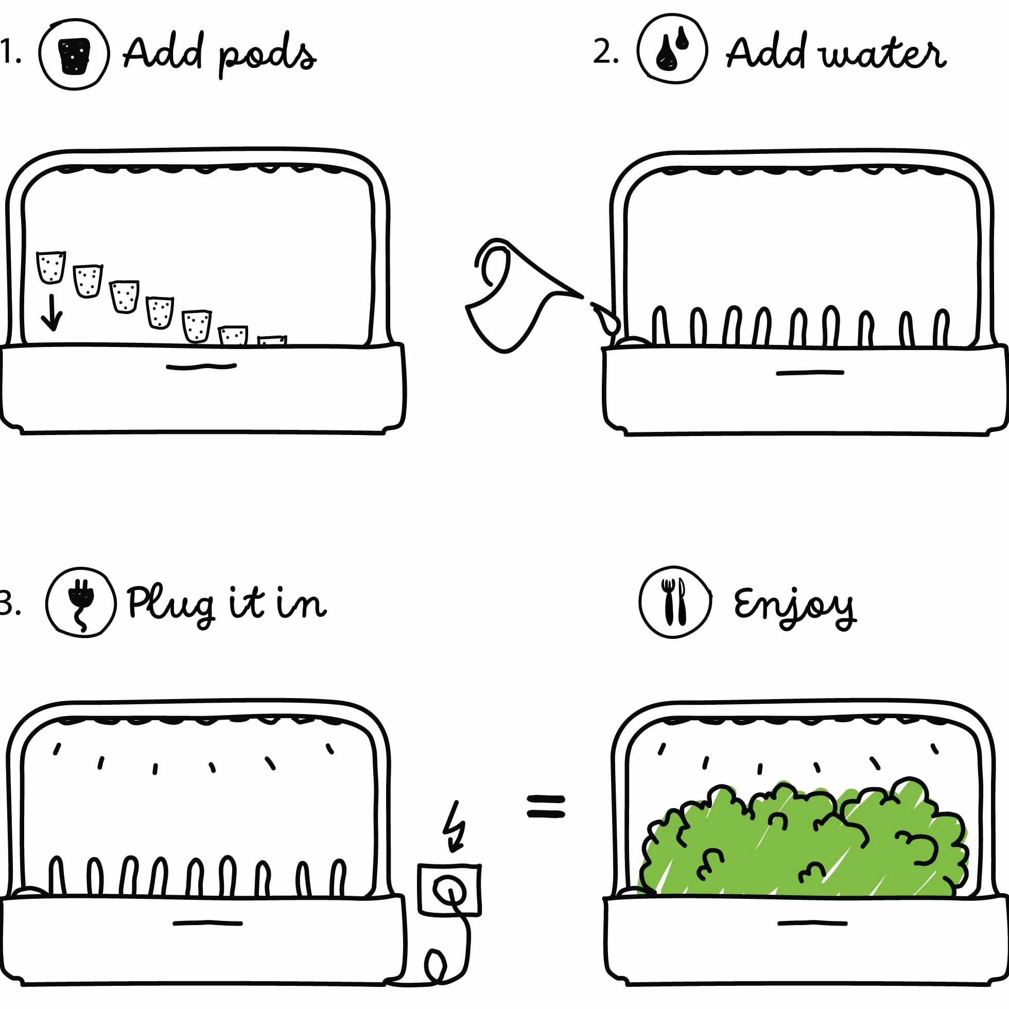 Click and Grow wewnętrzny ogród, prostszy niż hydroponiczny system uprawy, Smart Garden z diodami LED, ogród ziołowy, szklarnia wewnętrzna z 9 kapsułami (biała)