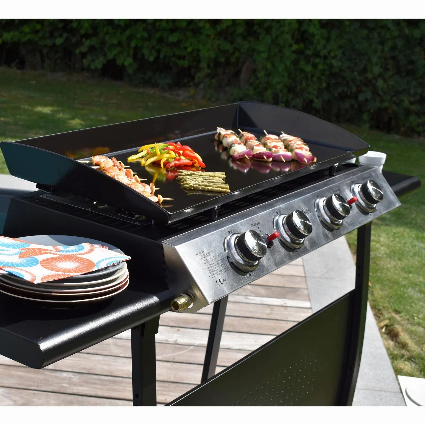 Happy Garden Gas-Plancha Valencia – 4 palniki, 10 kW + wózek