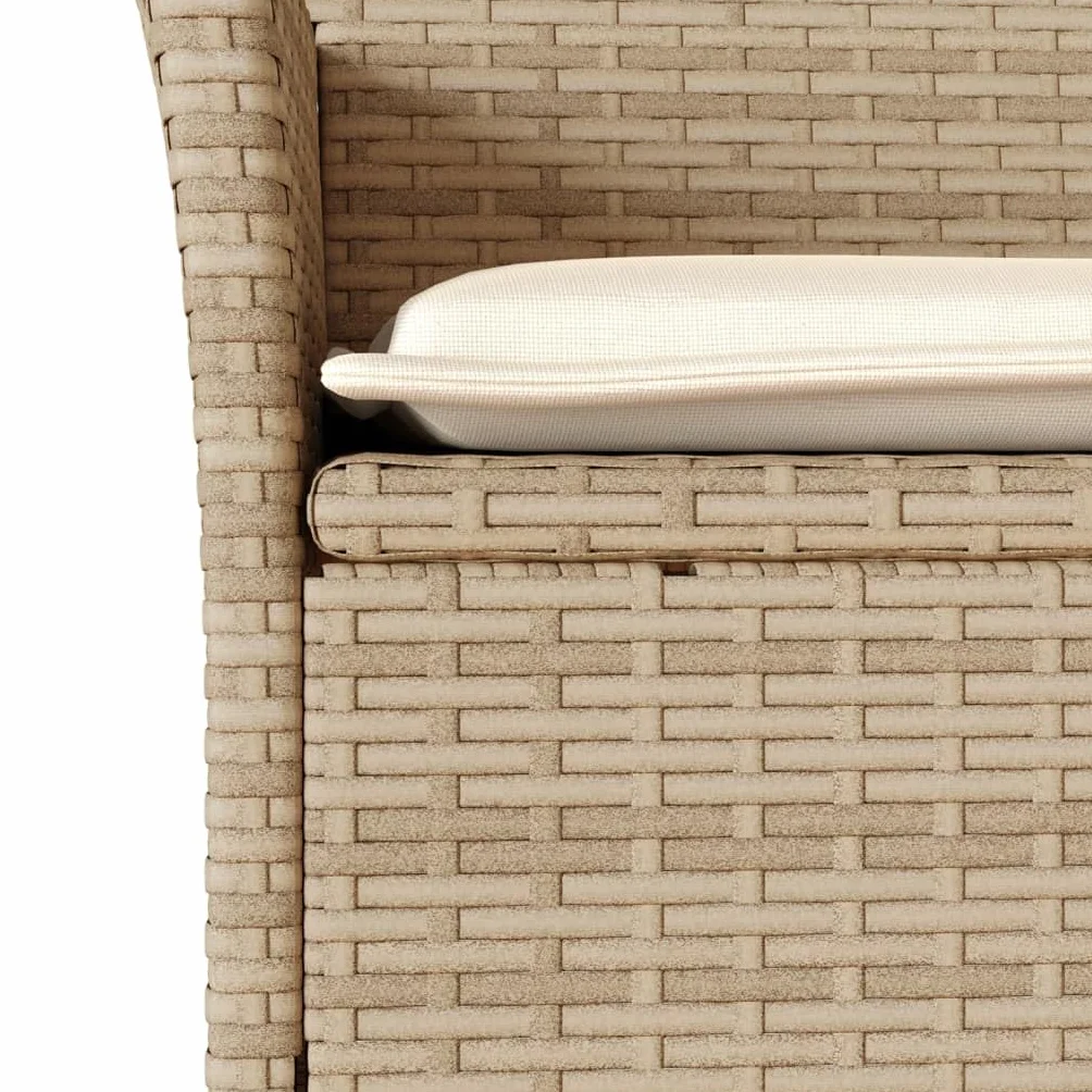 vidaXL Krzesła ogrodowe z poduszkami 2 szt. beżowe rattan PE