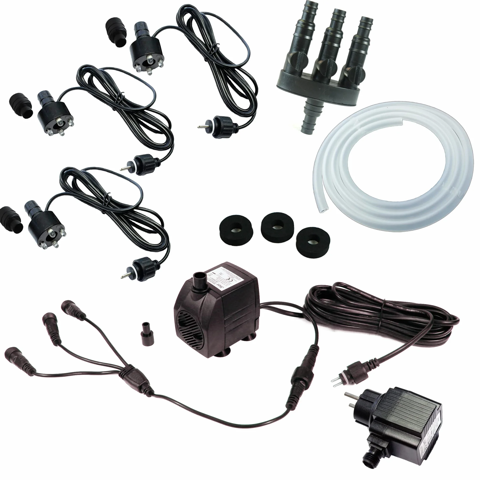 Pompa do fontanny z oświetleniem LED 12V 5m kompletny zestaw