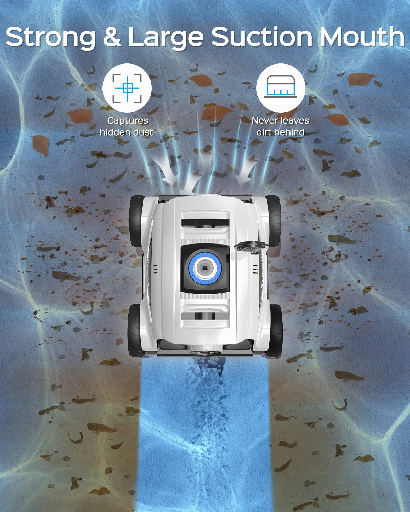 WYBOT Akumulator robota basenowego 130 minut pracy odkurzacz basenowy podwójne silniki napędowe szybki odpływ wody do 100