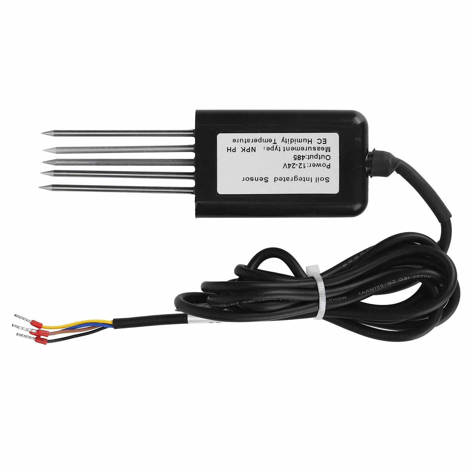 Czujnik Gleby Tester pH NPK Wilgotności EC Przewodności Temperatury IP68 13,8x4,5 cm Plastik Stal Żywica Epoksydowa