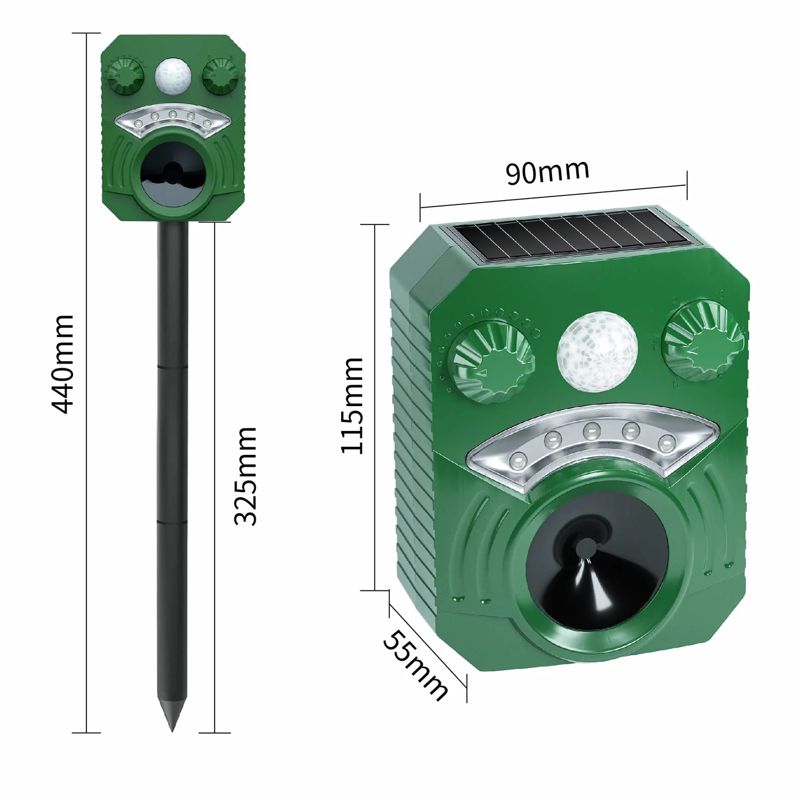 Flintronic Wodoodporny Ultradźwiękowy Odstraszacz Kotów z Czujnikiem Ruchu PIR, dla Kotów, Psów, Wiewiórek, Lisów