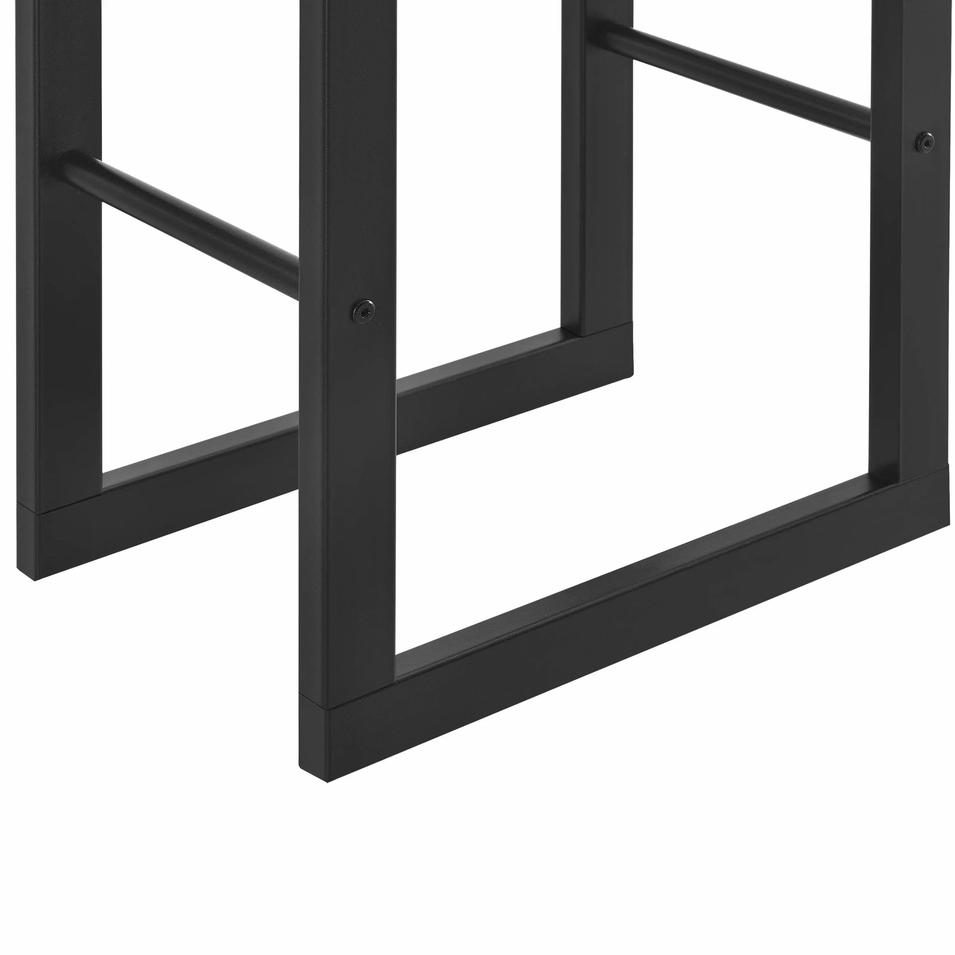 [en.casa] Regał na drewno kominkowe Täby, regał na drewno opałowe, do użytku wewnątrz i na zewnątrz, metalowy, 100 x 25 x 100 cm, stojak na drewno opałowe, stojak na drewno kominkowe, czarny