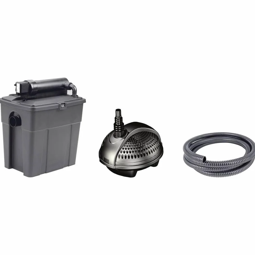Pontec 50239 MultiClear Set 8000 – kompletny zestaw z pompą filtrującą i filtrem przepływowym/zestaw filtrów przepływowych/filtr wielokomorowy